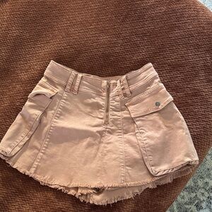 Women's Pink Denim Cargo skirt